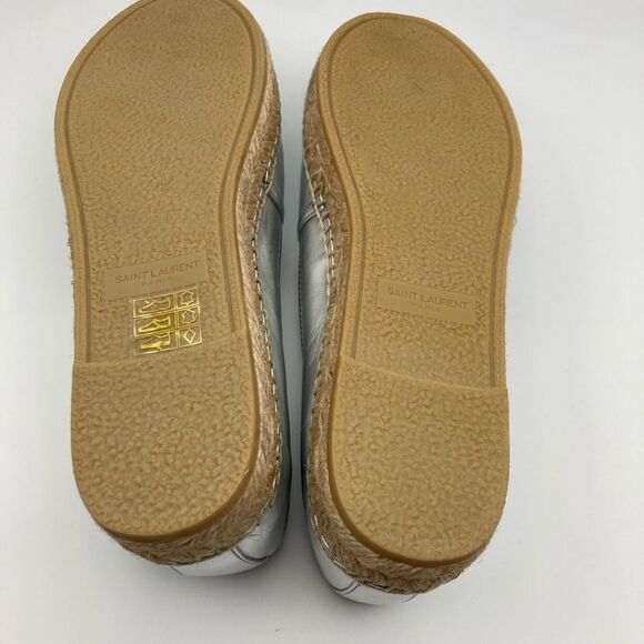 SAINT LAURENT YSL Flat Metallic Espadrilles US Size 6.5 Euro Size 36.5 - Picture 5 of 11